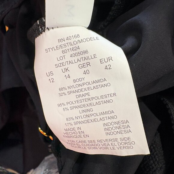 Magicsuit by Miraclesuit Jill Stroke Of Luck Swimsuit 1-PC Black & Gold Size 12 - Picture 9 of 9